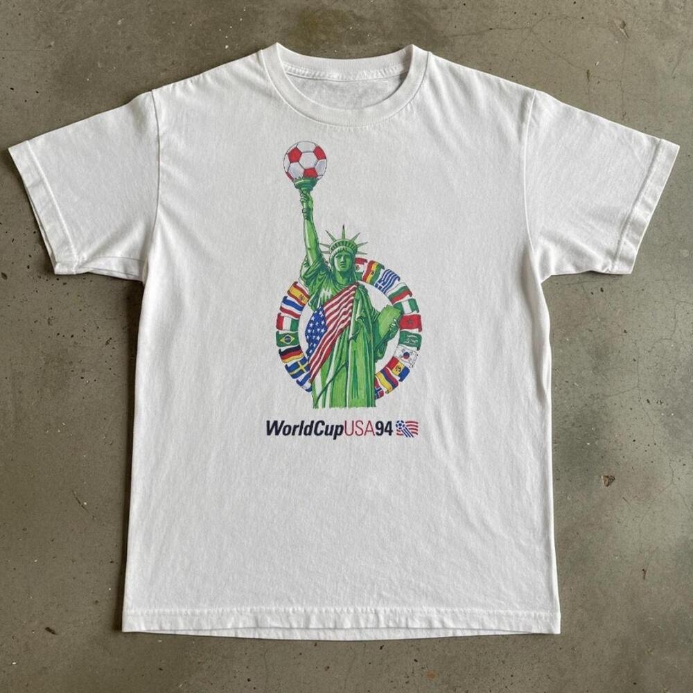 Gildan Men White T-Shirt, 1994 World Cup Usa White Cotton T-Shirt